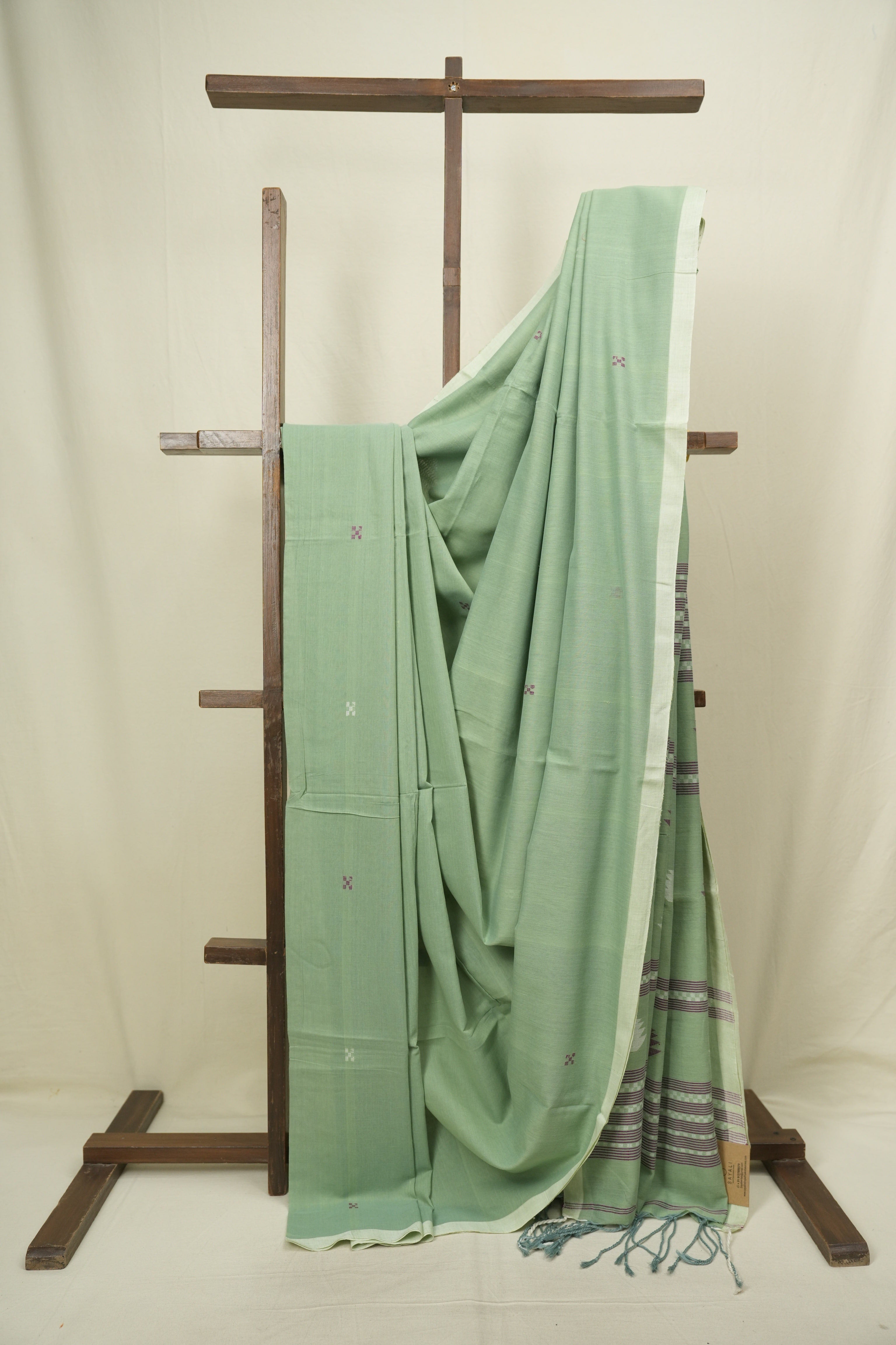 Pista Green Bengal Cotton Saree - SRPGBCS182