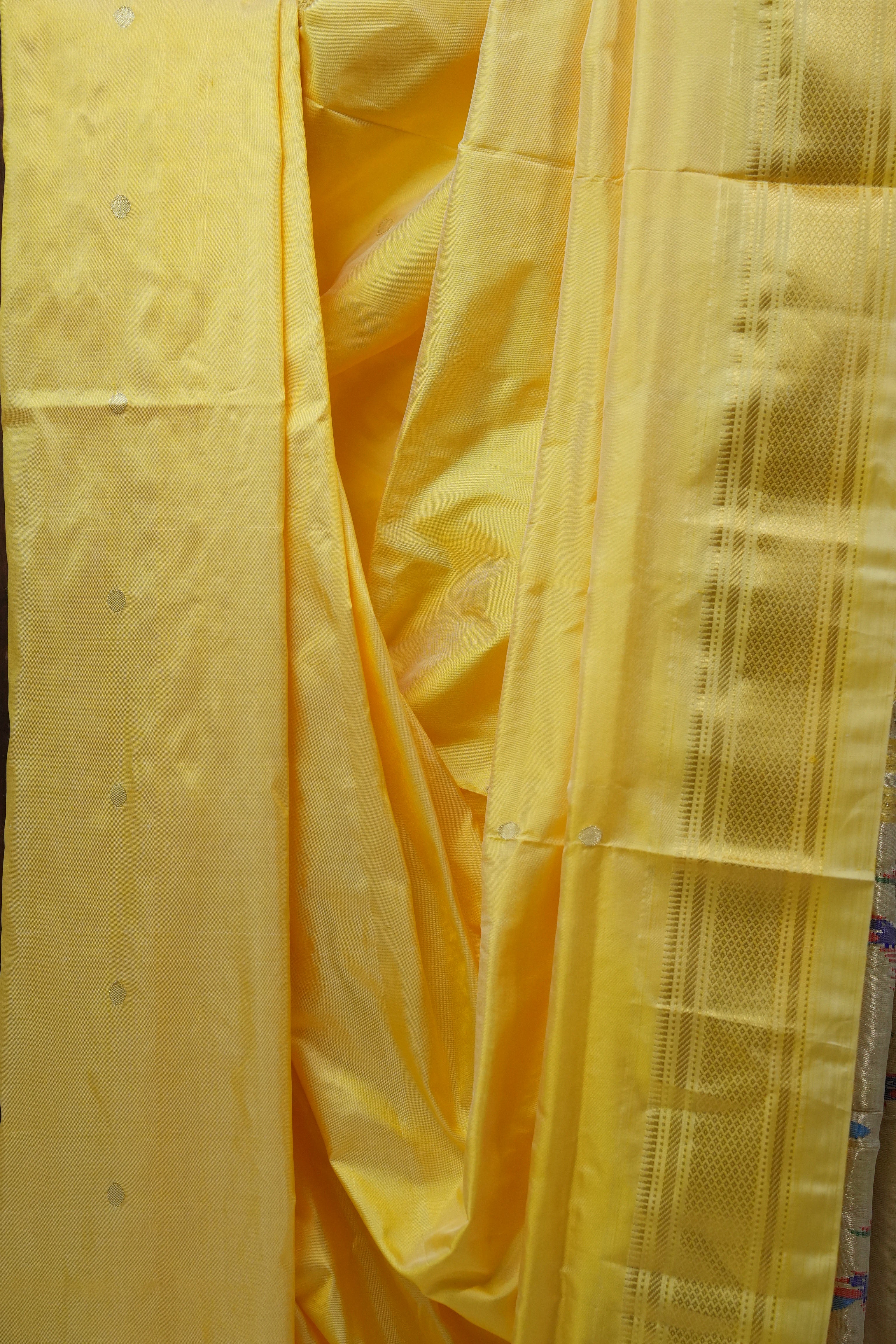Yellow Silk Paithani Saree - SRYSPS62- PI