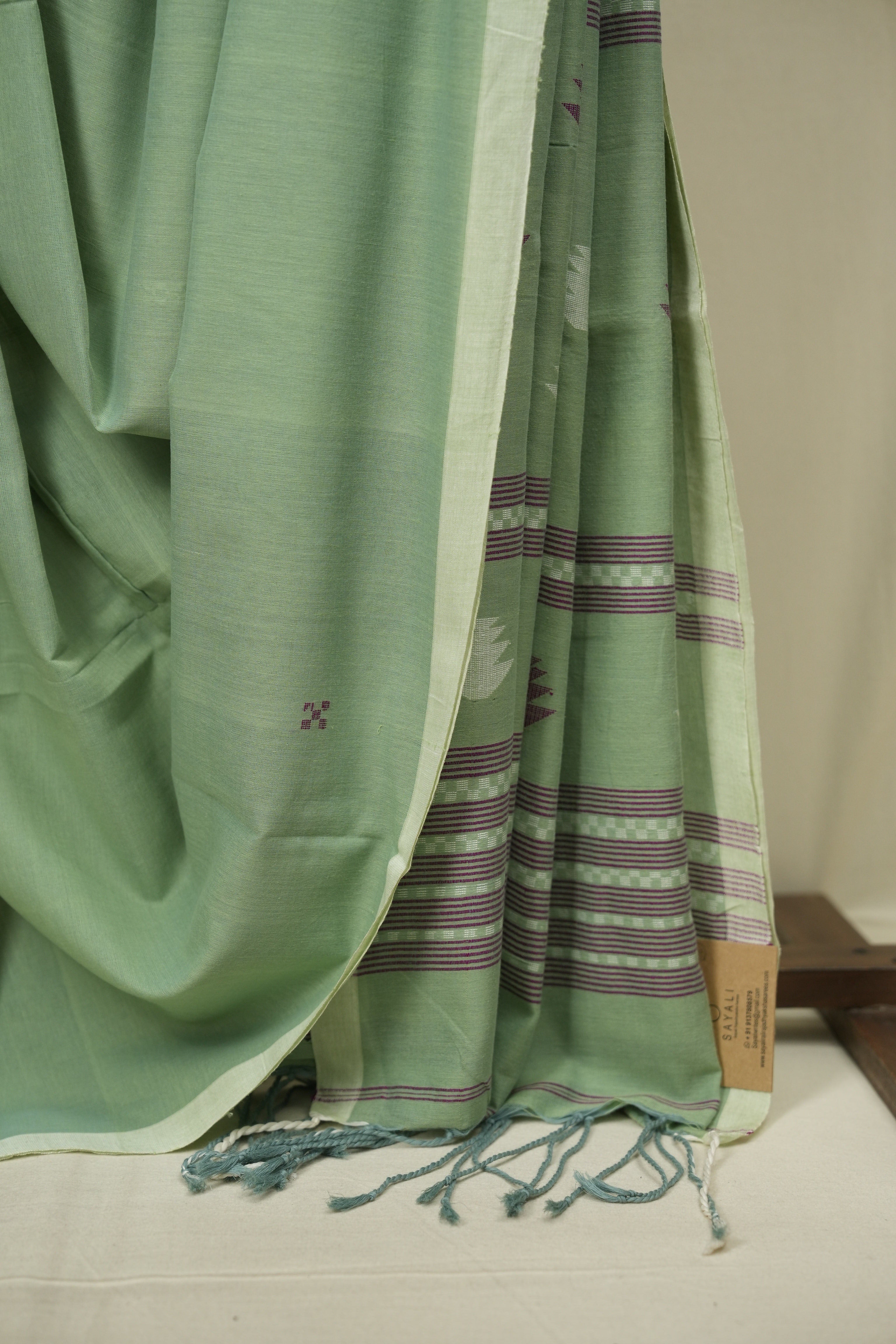 Pista Green Bengal Cotton Saree - SRPGBCS182