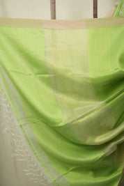 Green Bengal Cotton Silk Jamdani Saree - SRBCSJS01