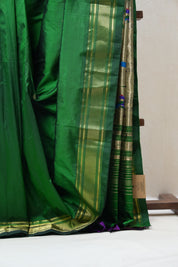 Dark Green Silk Paithani Saree - SRDGSPS669