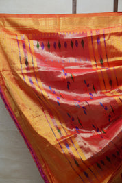 Orange Silk Paithani Saree - SROSPS671