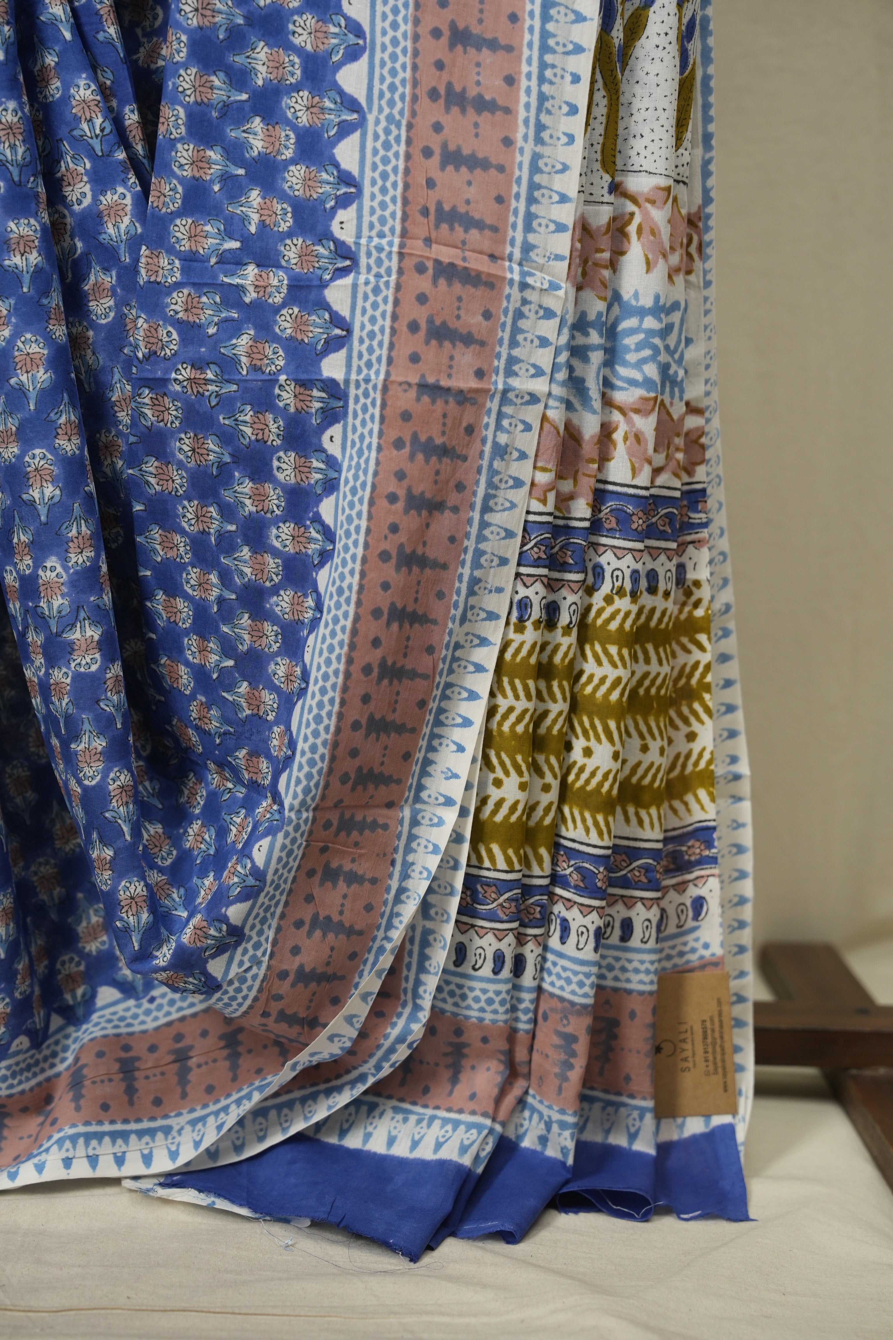 Blue HBP Cotton Saree - SRBCS3750
