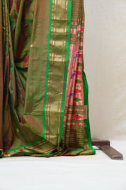 Two Tone Green Silk Paithani Saree - SRTTGSPS678