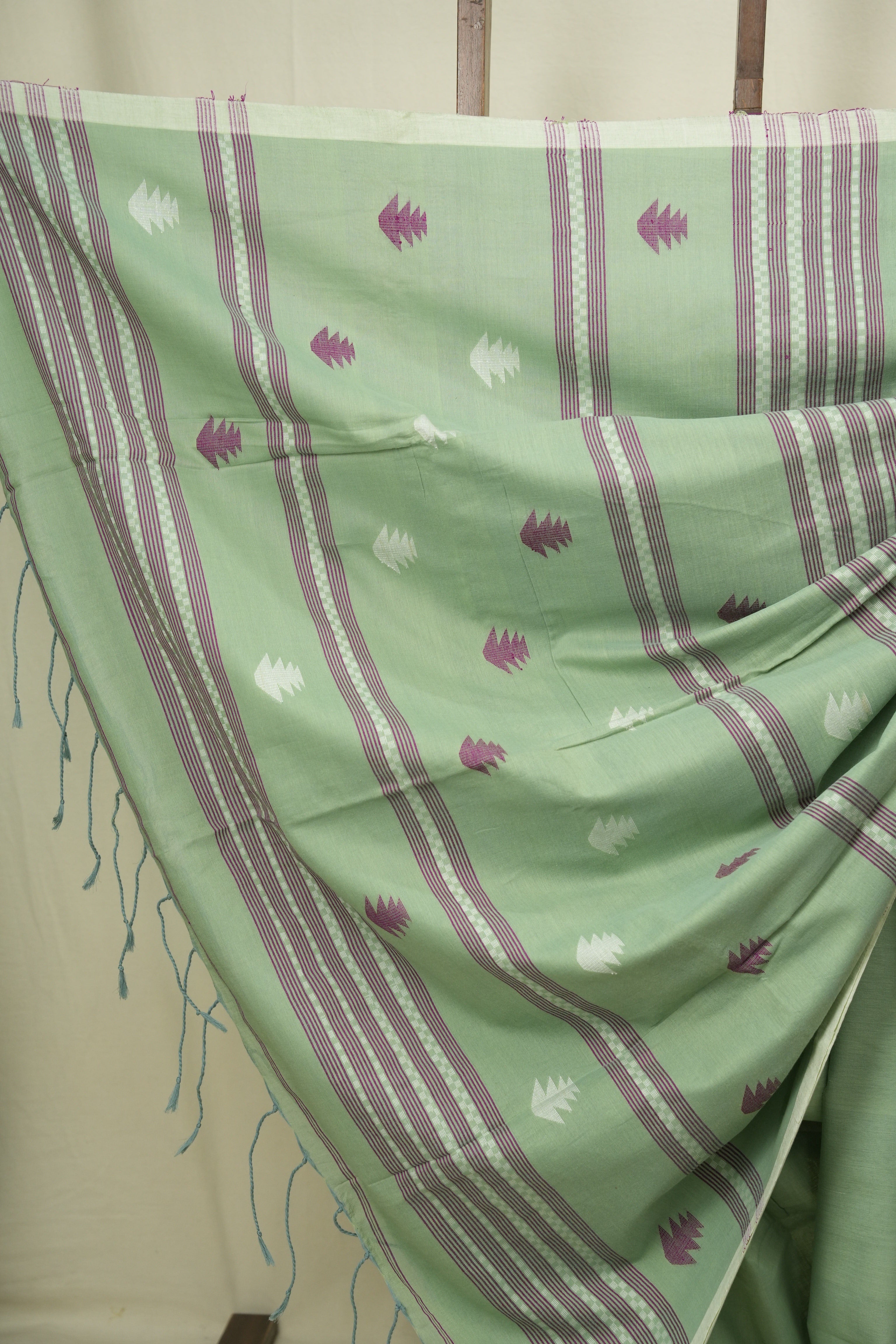 Pista Green Bengal Cotton Saree - SRPGBCS182