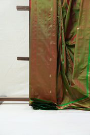 Two Tone Green Silk Paithani Saree - SRTTGSPS678