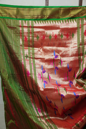 Two Tone Green Silk Paithani Saree - SRTTGSPS678