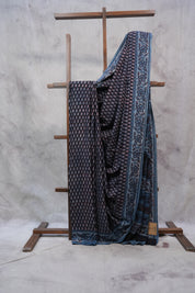 Black HBP Cotton Saree - SRBCS2426