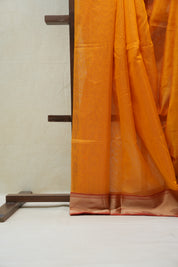 Orange Maheshwari Tissue Saree - SROMTS583