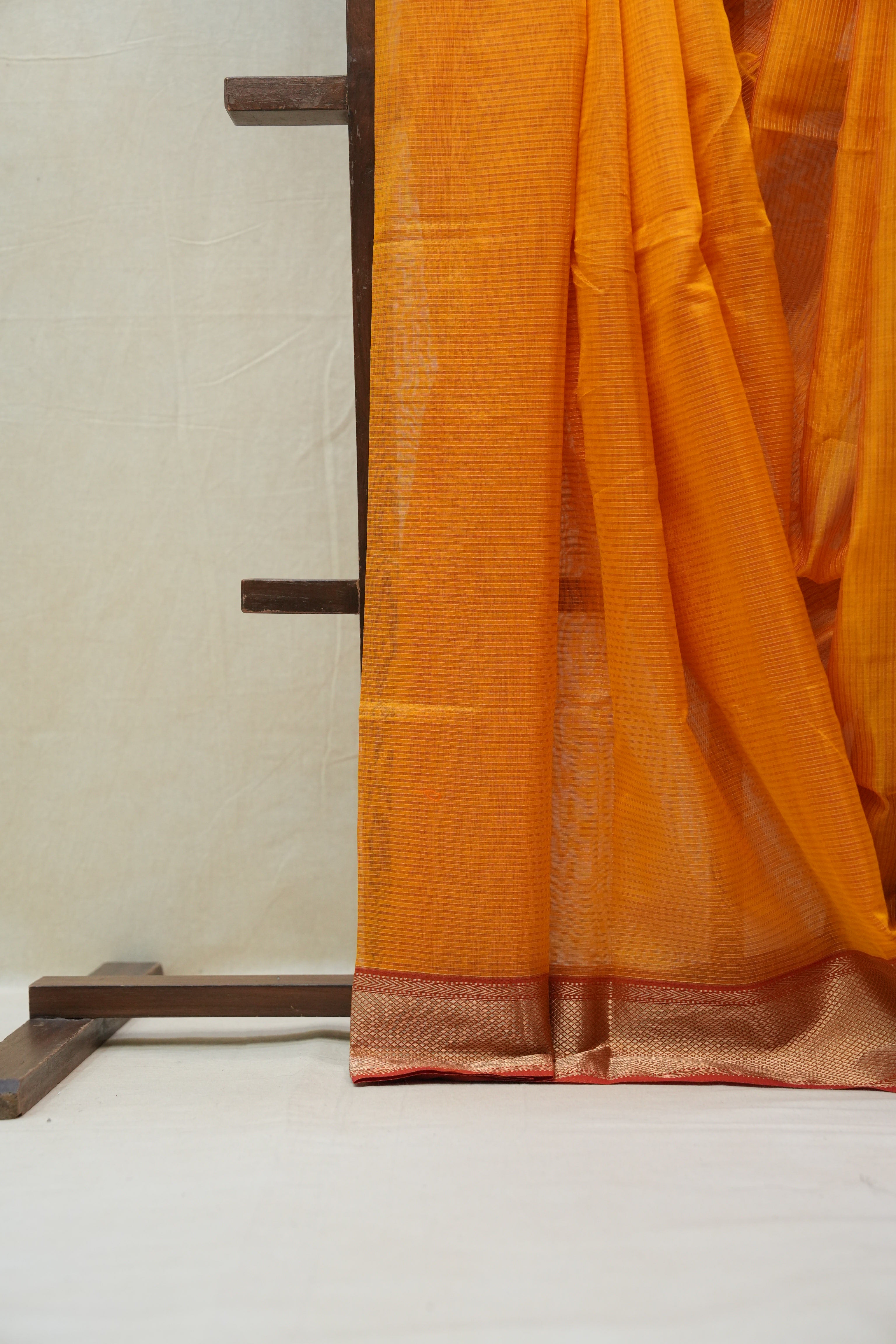 Orange Maheshwari Tissue Saree - SROMTS583
