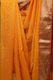 Orange Maheshwari Tissue Saree - SROMTS583