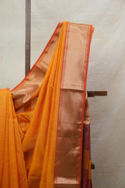 Orange Maheshwari Tissue Saree - SROMTS583