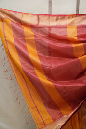 Orange Maheshwari Tissue Saree - SROMTS583