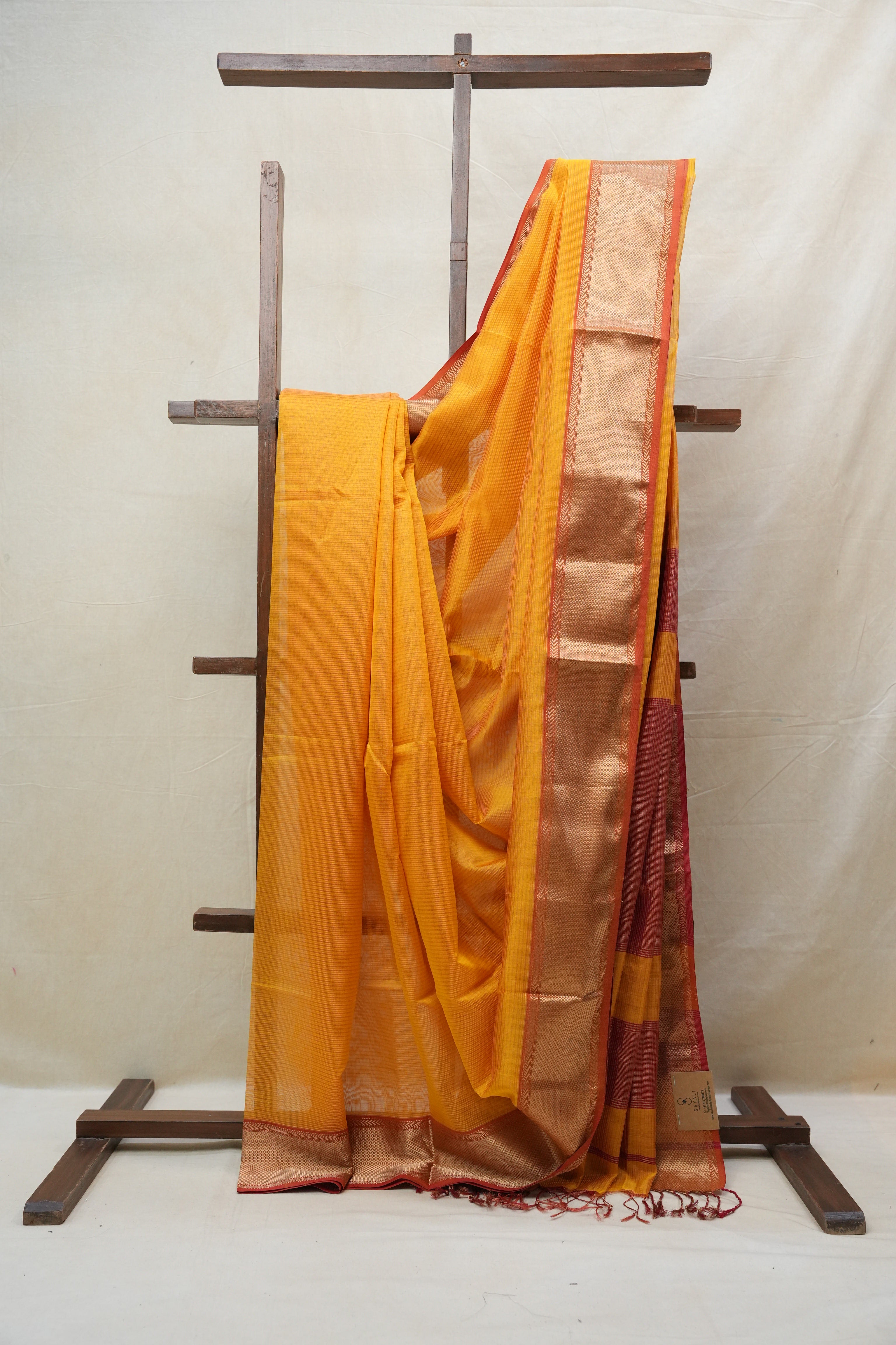 Orange Maheshwari Tissue Saree - SROMTS581