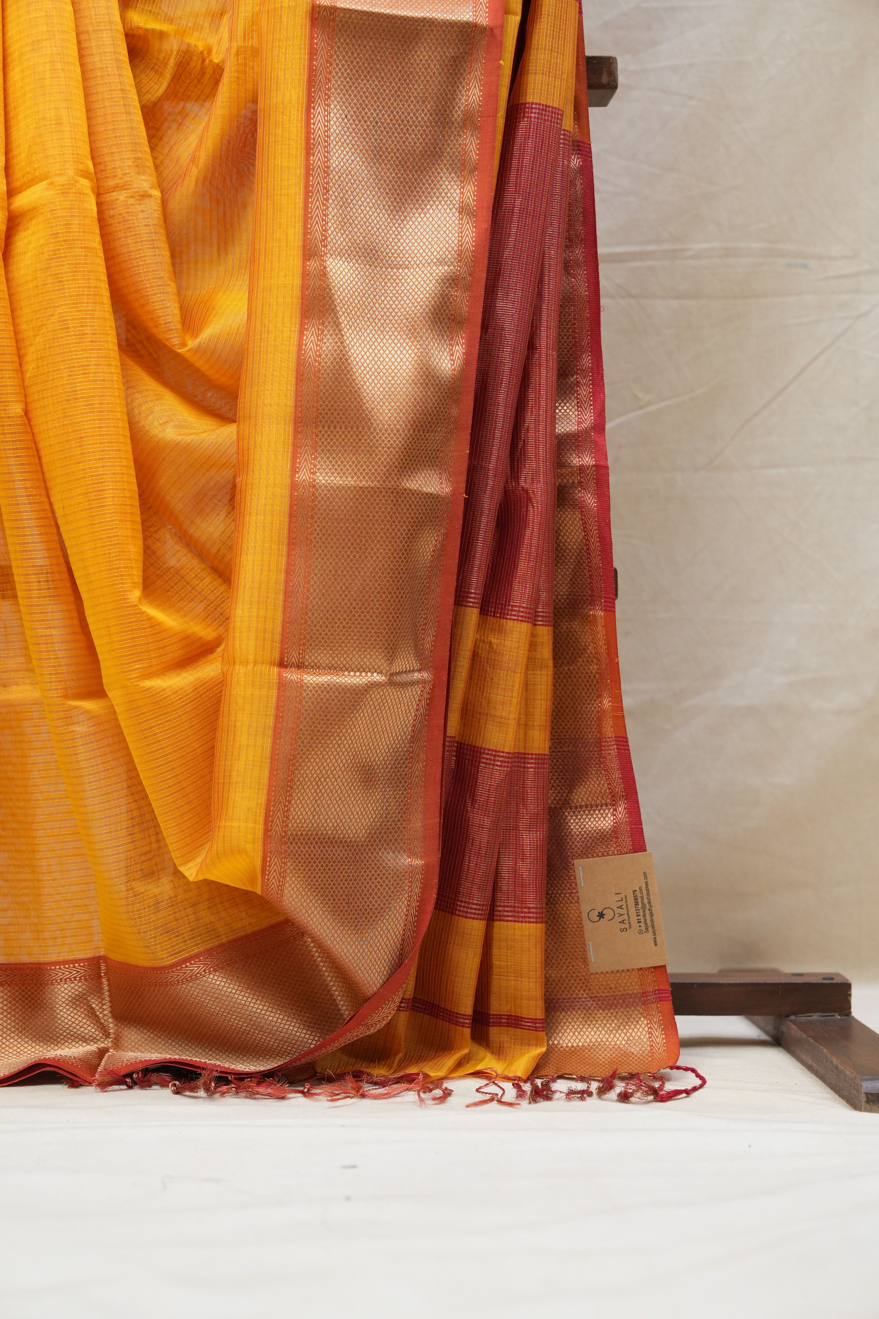 Orange Maheshwari Tissue Saree - SROMTS581