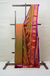 Two Tone Green Silk Paithani Saree - SRTTGSPS676