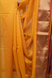 Orange Maheshwari Tissue Saree - SROMTS581