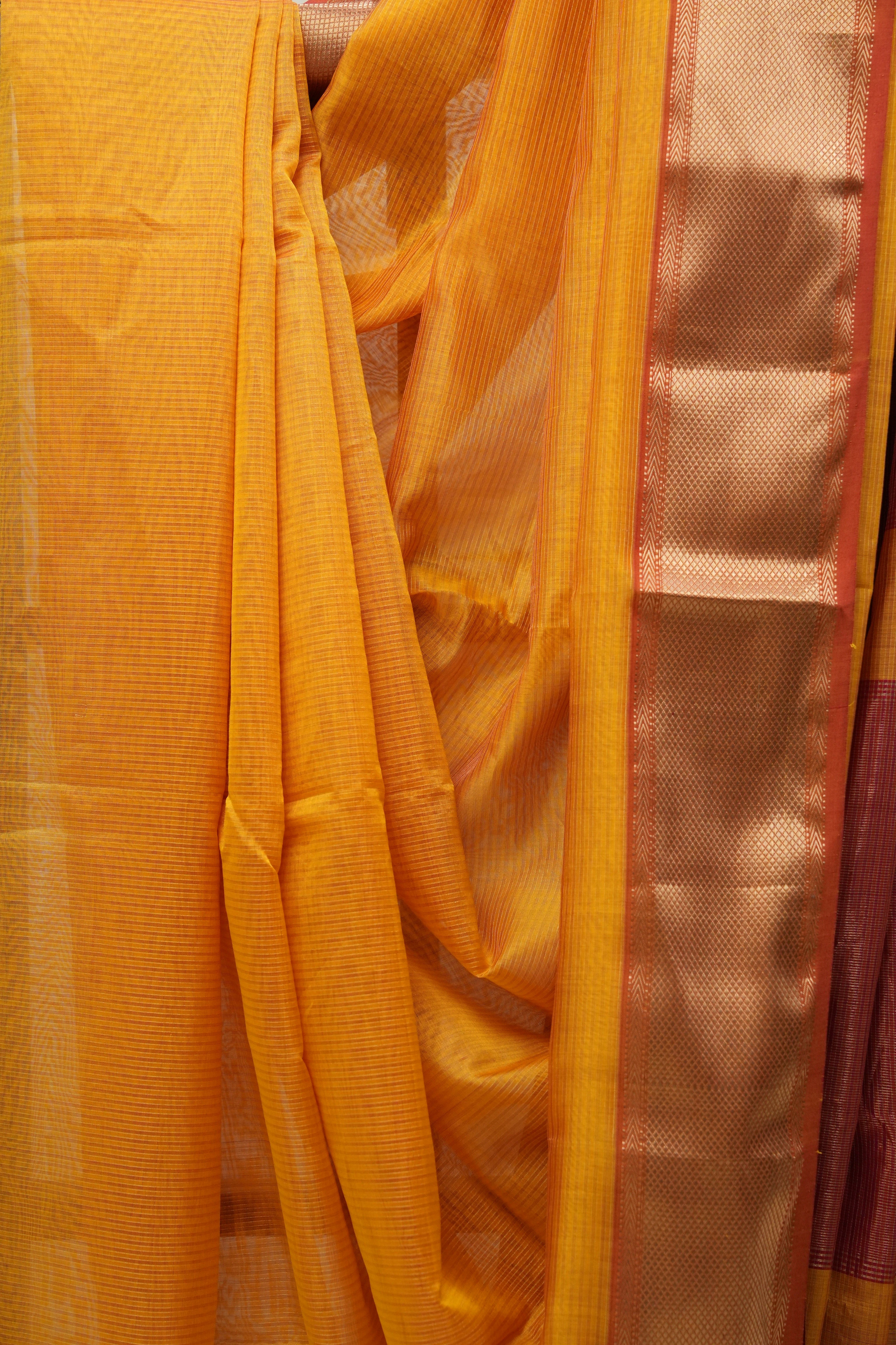Orange Maheshwari Tissue Saree - SROMTS581