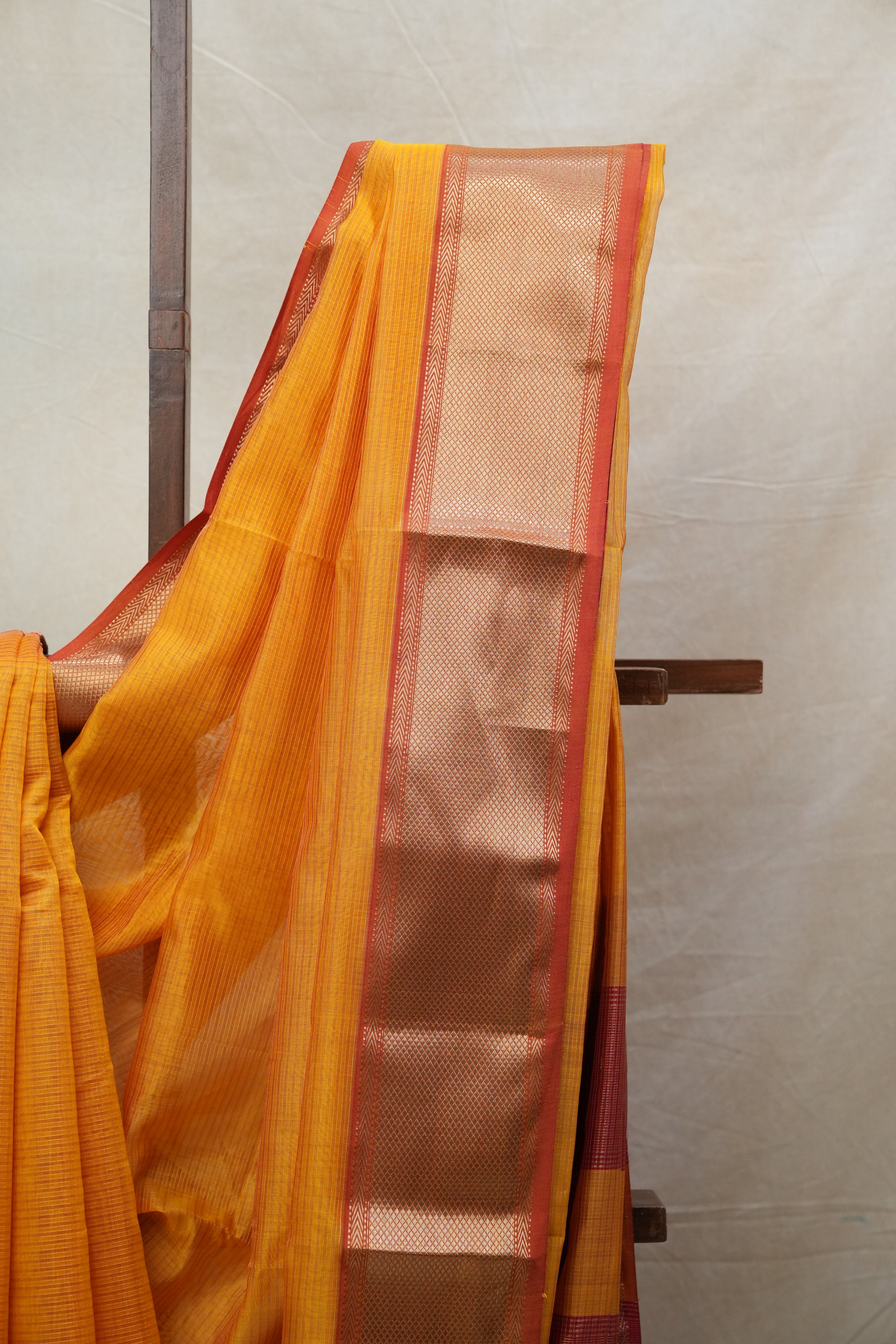 Orange Maheshwari Tissue Saree - SROMTS581