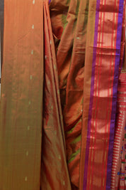 Two Tone Green Silk Paithani Saree - SRTTGSPS676