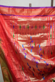 Two Tone Green Silk Paithani Saree - SRTTGSPS676