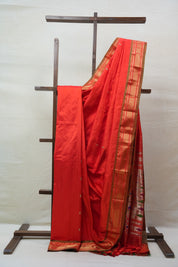 Red Silk Paithani Saree - SRRSPS657