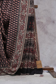 Black HBP Cotton Saree - SRBCS2437