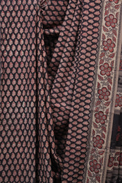 Black HBP Cotton Saree - SRBCS2437