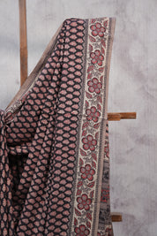 Black HBP Cotton Saree - SRBCS2437