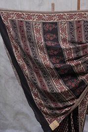 Black HBP Cotton Saree - SRBCS2437