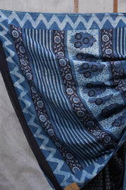 Black HBP Cotton Saree - SRBCS2424