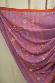Dual Tone Purple Bengal Mul Cotton Saree - SRDTPBMCS074
