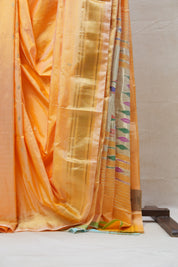 Cream Yellow Silk Paithani Saree - SRCYSPS658