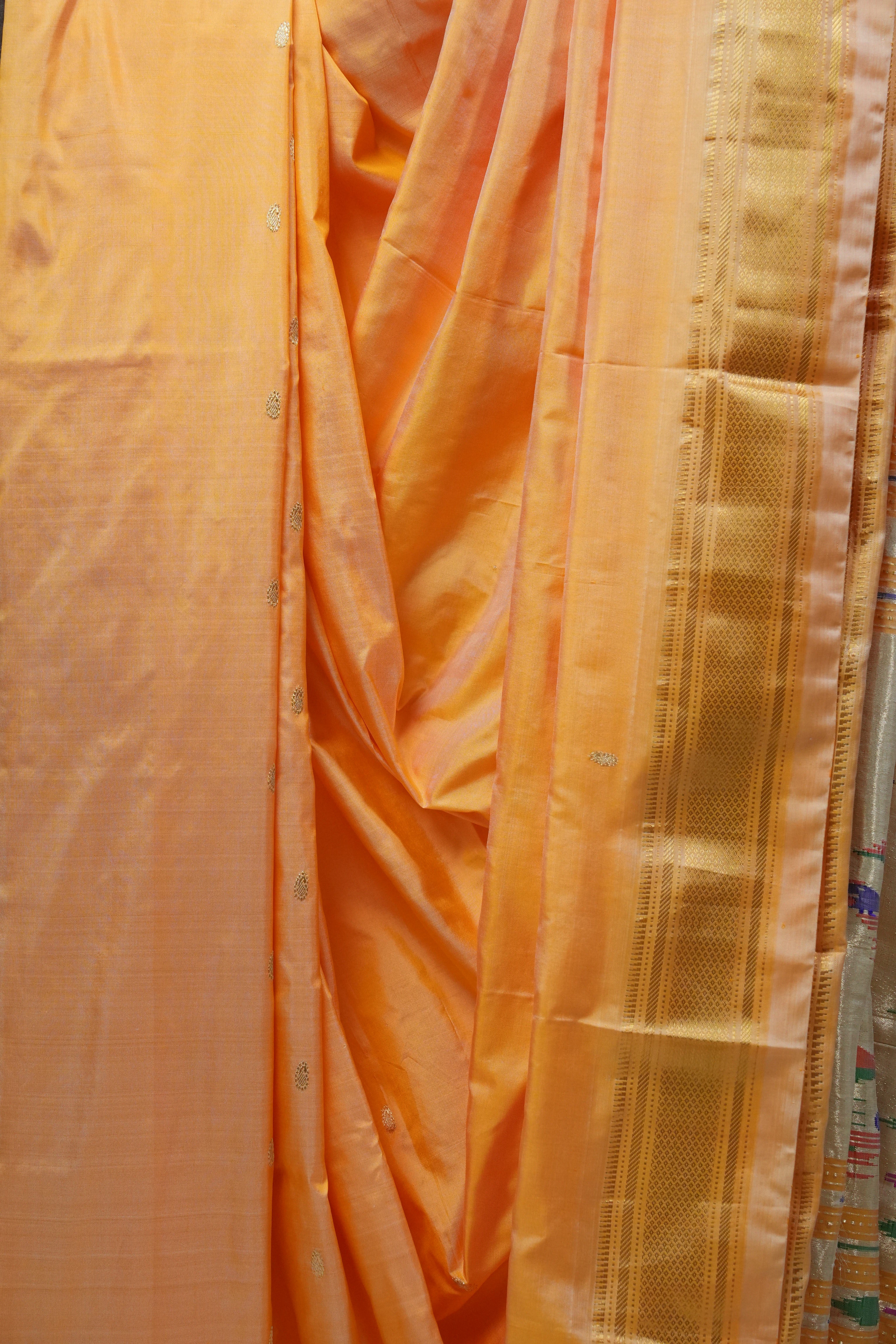 Cream Yellow Silk Paithani Saree - SRCYSPS658