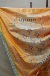 Cream Yellow Silk Paithani Saree - SRCYSPS658