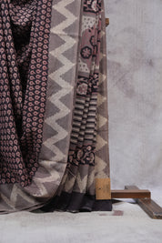 Black HBP Cotton Saree - SRBCS2440