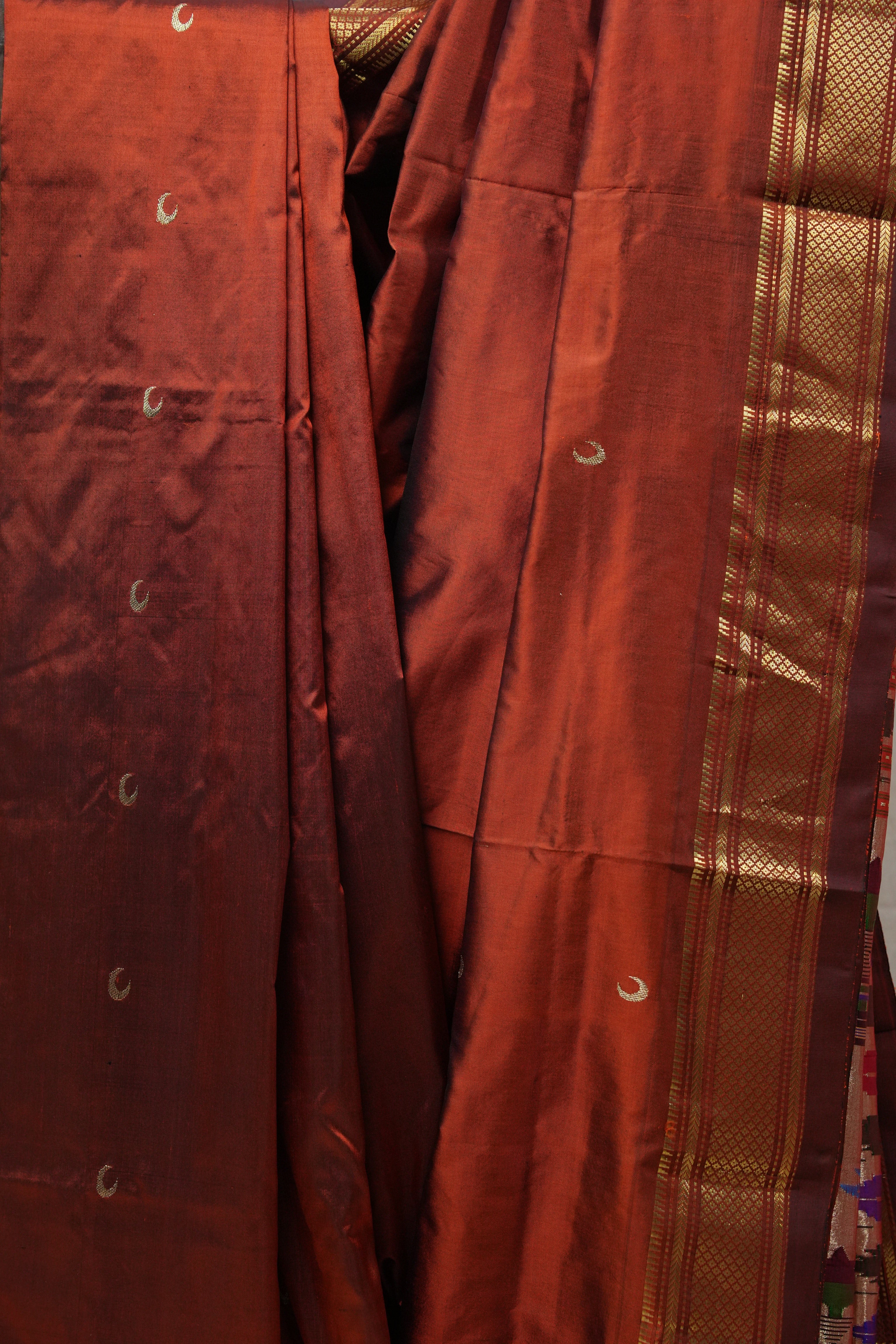 Brown Silk Paithani Saree - SRBSPS653