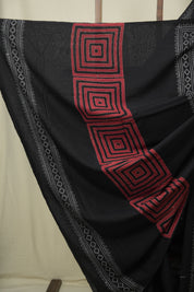 Black HBP Cotton Saree - SRBCS3584