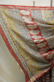 Black HBP Cotton Silk Saree With Maheshwari Border - SRBCSS1212