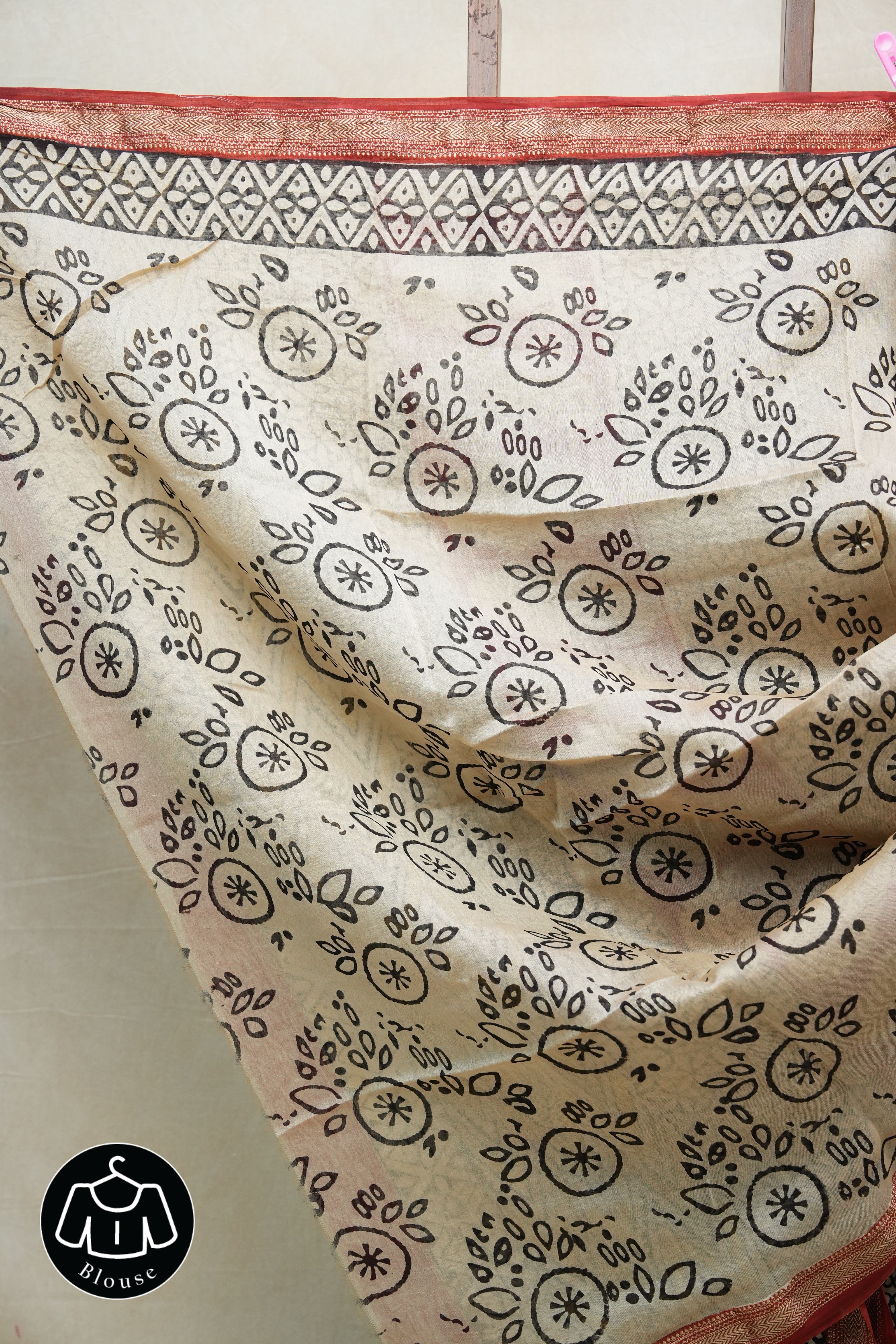 Black HBP Cotton Silk Saree With Maheshwari Border - SRBCSS1212