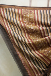 Brown HBP Cotton Silk Saree With Maheshwari Border - SRBCSS1199