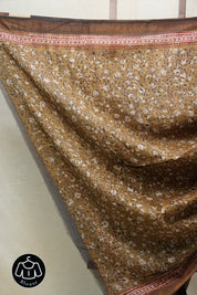 Brown HBP Cotton Silk Saree With Maheshwari Border - SRBCSS1199