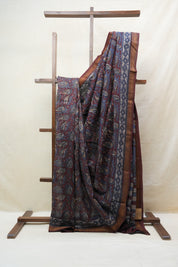 Maroon HBP Cotton Silk Saree With Maheshwari Border - SRMCSS1202