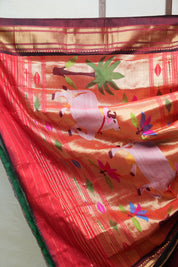 Maroon Silk Paithani Saree - SRMSPS662