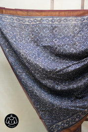 Maroon HBP Cotton Silk Saree With Maheshwari Border - SRMCSS1202