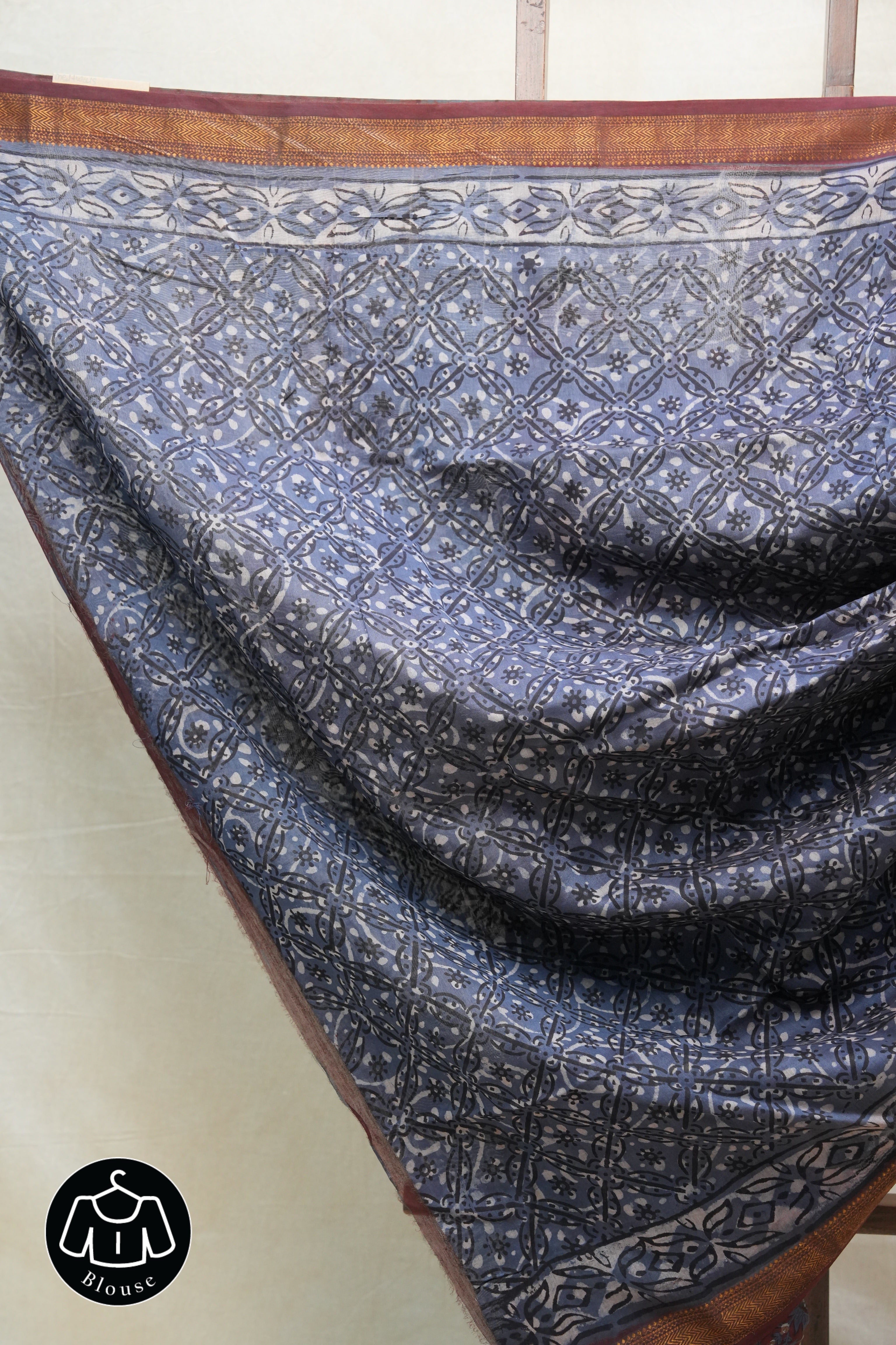 Maroon HBP Cotton Silk Saree With Maheshwari Border - SRMCSS1202