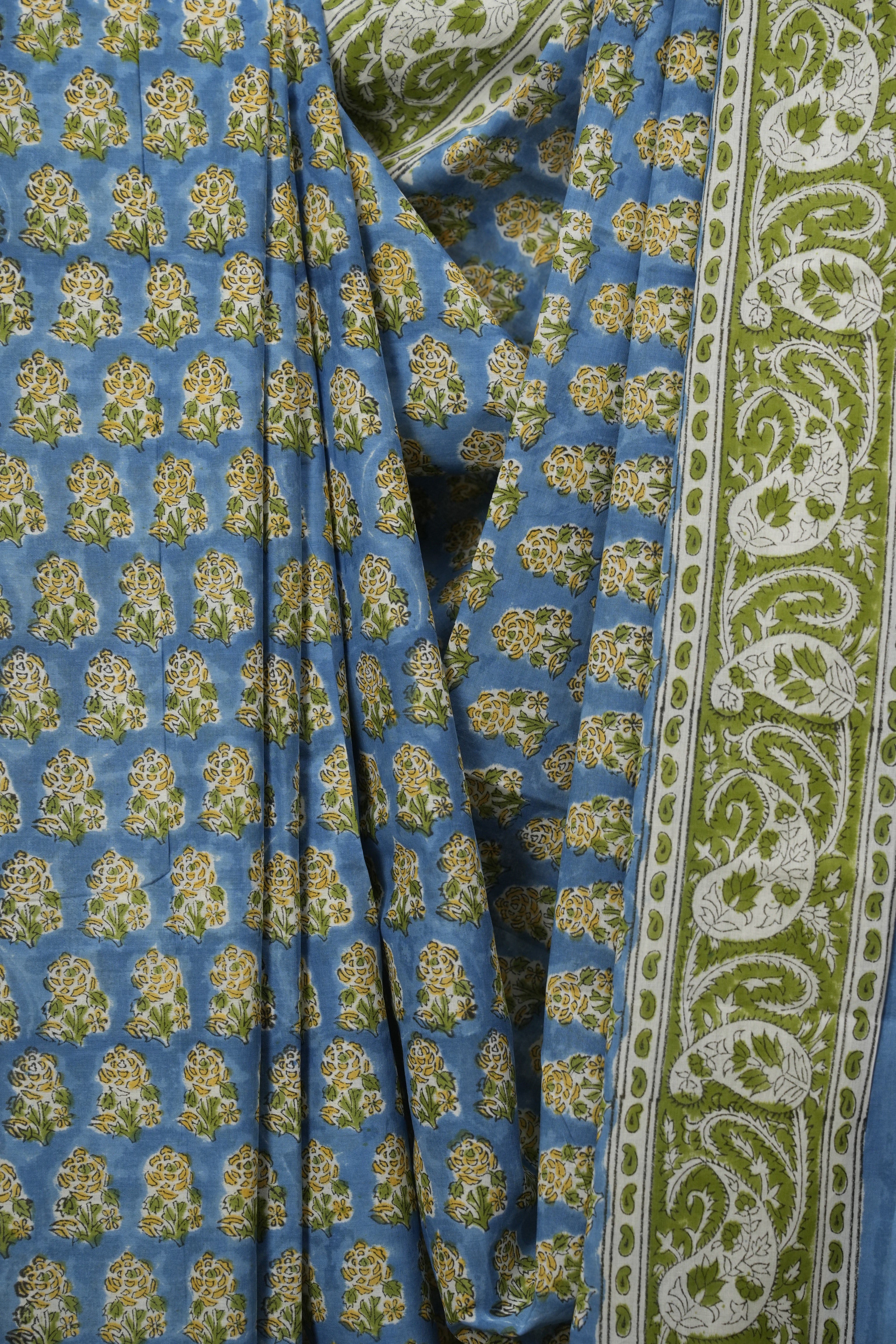 Blue HBP Cotton Saree - SRBCS3747