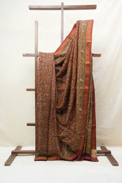 Maroon HBP Cotton Silk Saree With Maheshwari Border - SRMCSS1201