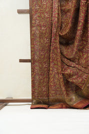 Maroon HBP Cotton Silk Saree With Maheshwari Border - SRMCSS1201