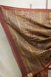 Maroon HBP Cotton Silk Saree With Maheshwari Border - SRMCSS1201